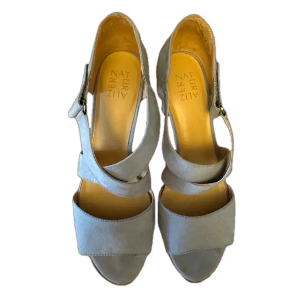 NATURALIZER Lindy Strappy Comfort Sandals Slate Gray Blue Block Heels Size 10 - Picture 7 of 7